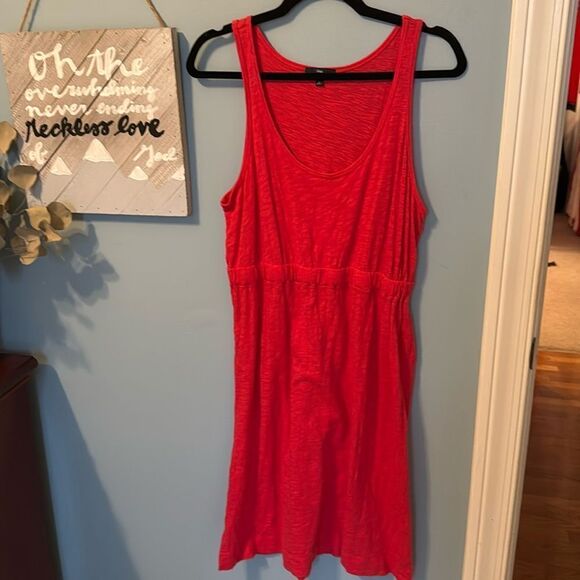 Gap Coral Scoop Neck 100% Cotton Dress - L - Picture 1 of 8
